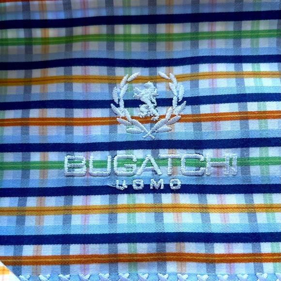 BUGATCHI Dress Shirt Button Down Long Sleeve Plaid XXL - Picture 9 of 14